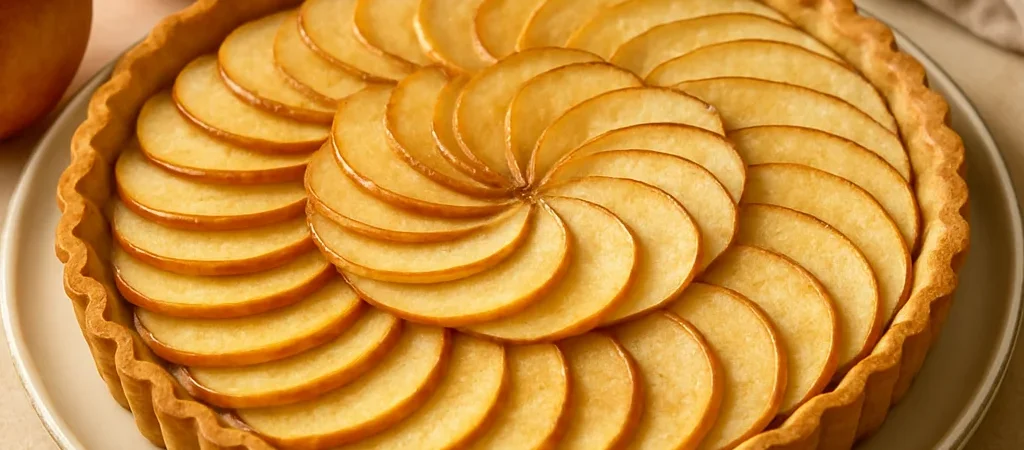 A French Apple Tart with a Crisp Almond Base