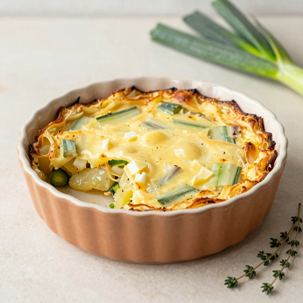 A Leek and Potato Gratin for Cold Evenings